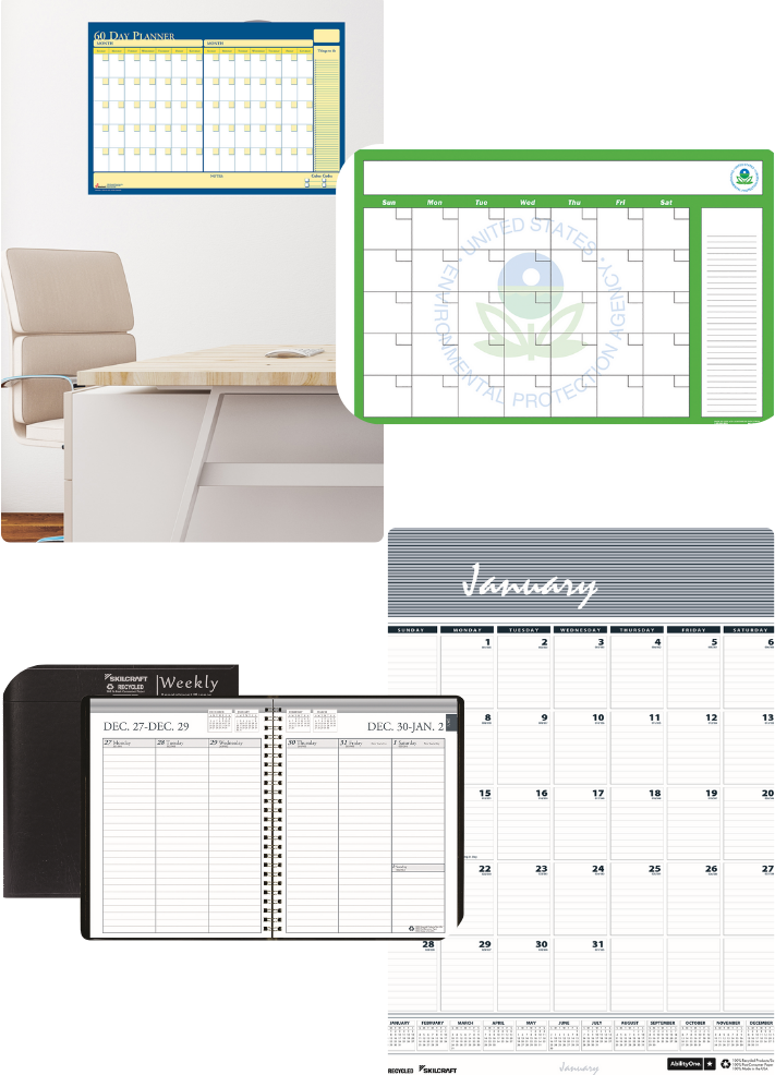 custom calendar and white board